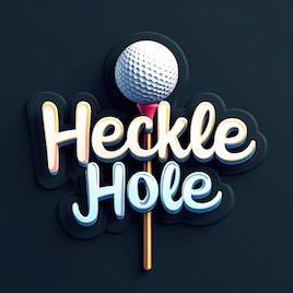 Heckle Hole logo on a golf tee.